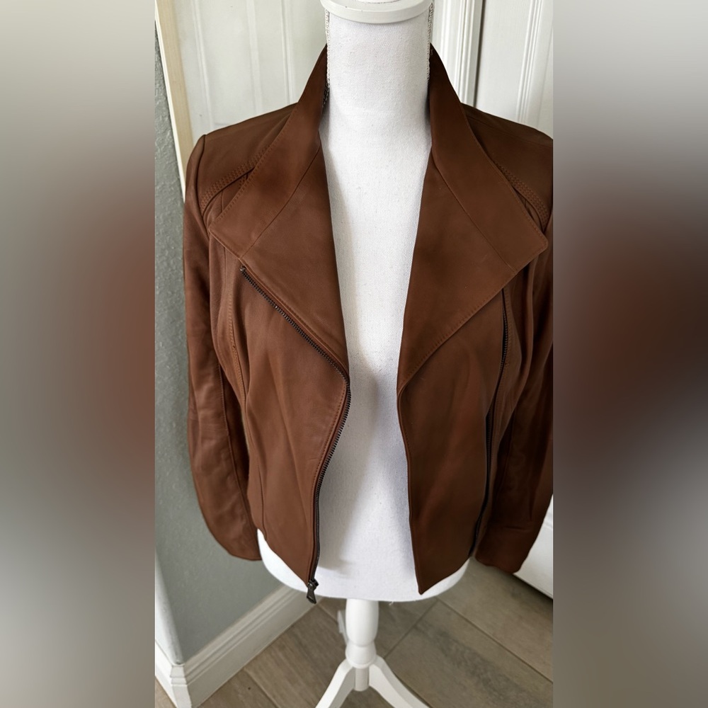 Marc New York Brown Leather Jacket Sz XS - Picture 13 of 16